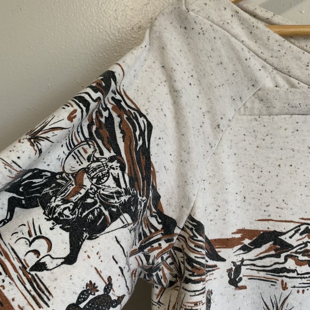 Ariat Old West Sweatshirt Egret Crossover Neck Long Sleeve Sz XL Southwestern - Picture 8 of 13